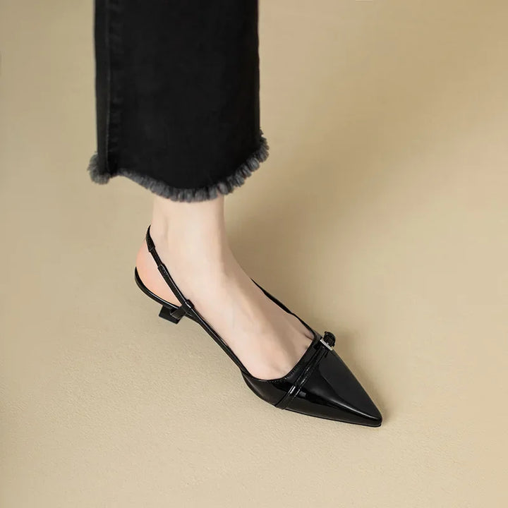 Damen Schuhe offener Zeh feiner Zehenriemen Rist niedriger Absatz elegant - Chloé