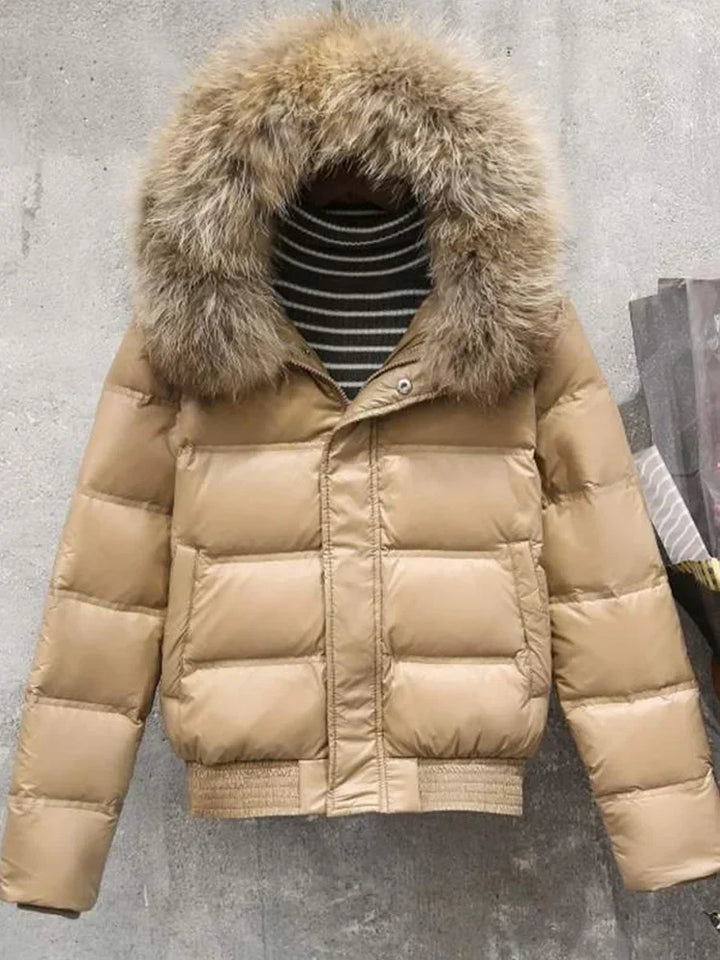 Steppjacke für Damen mit umlaufender Kapuze - Romantza