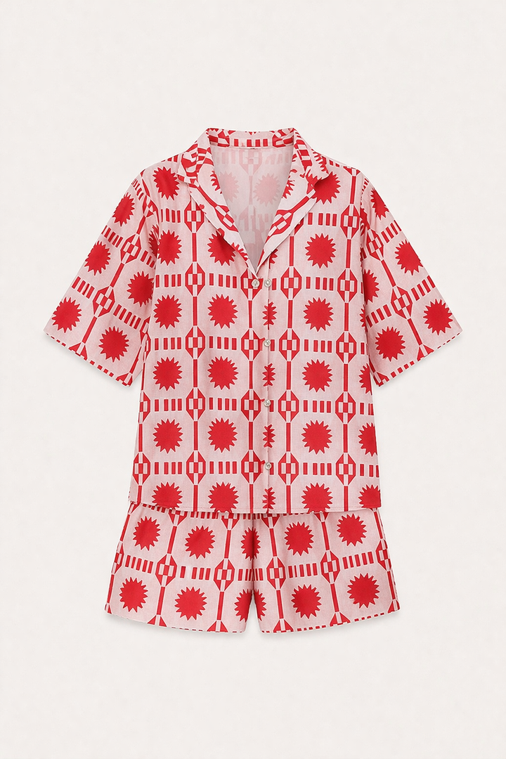 Bequemes, lässiges, bedrucktes Damen-Set für den Sommer - Silvia