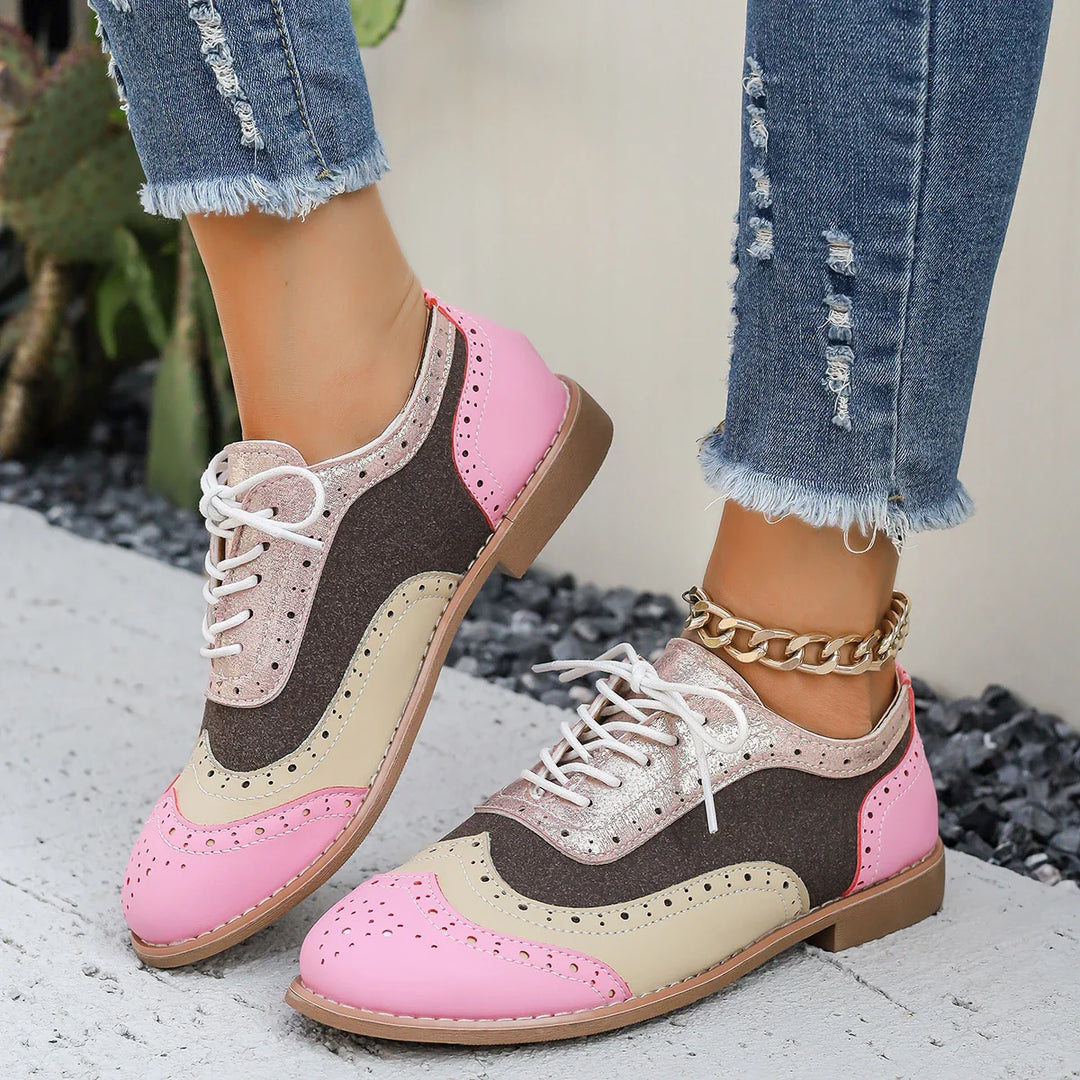 Damen Oxford Schuhe Metallic glänzend mehrfarbig - Aurora