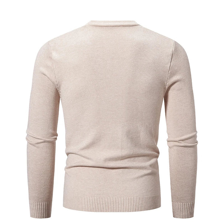 Herrenstrickpullover mit langen Ärmeln und Rundhalsausschnitt - Odrin