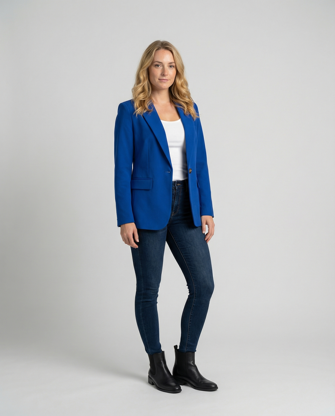 Klassischer Damenblazer mit Revers und Knopf - Irmina