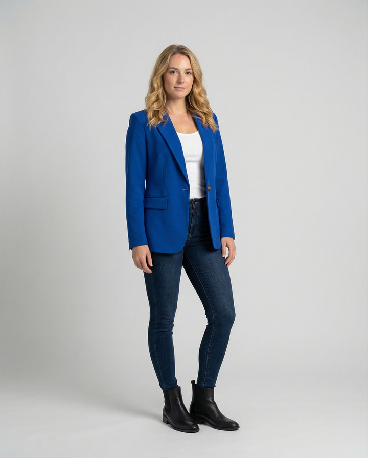 Klassischer Damenblazer mit Revers und Knopf - Irmina