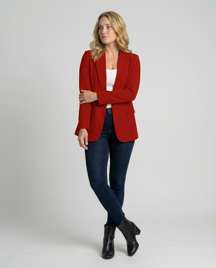Klassischer Damenblazer mit Revers und Knopf - Irmina