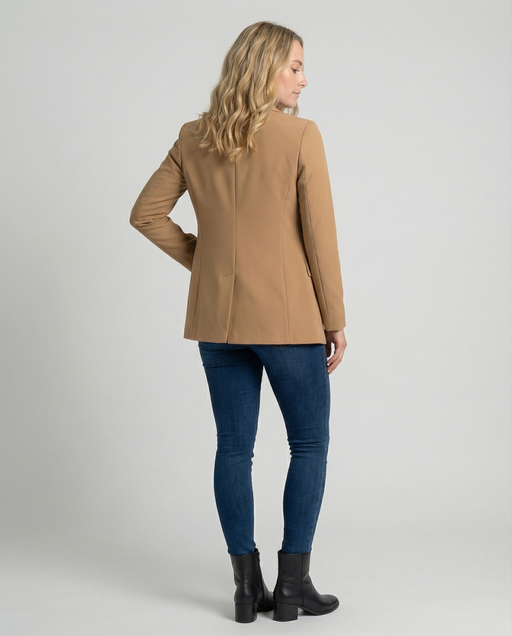 Klassischer Damenblazer mit Revers und Knopf - Irmina