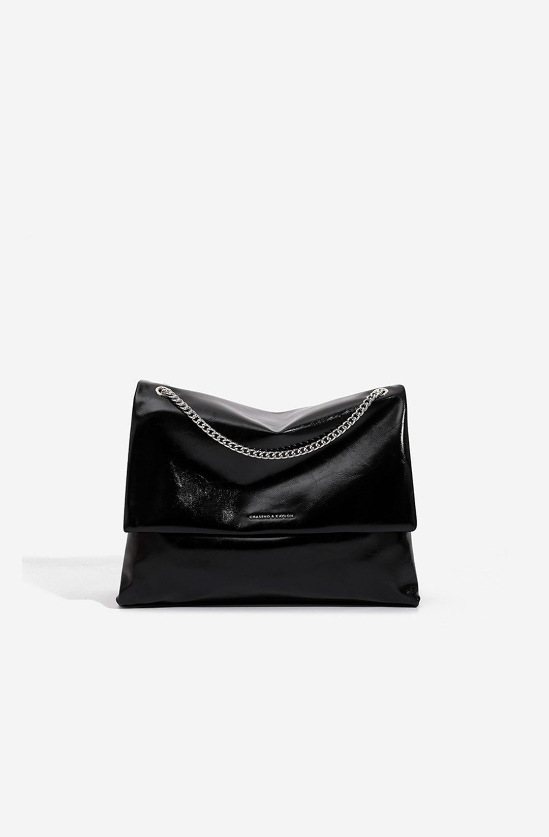 Damen-Umhängetasche mit Überschlag und Metallkette