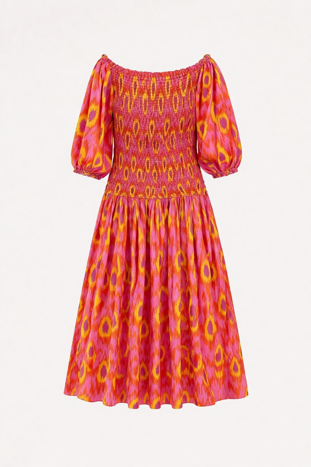 Langes schulterfreies Kleid mit Rüschen für Frauen - Anna