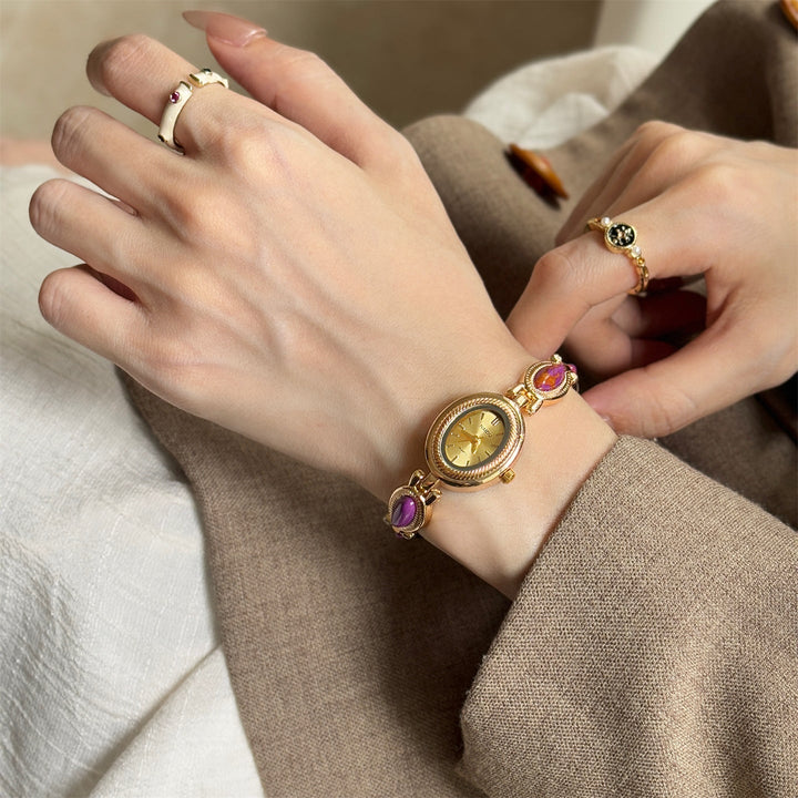 Damenschmuck Armbanduhr mit ovalem Detail - Alviera