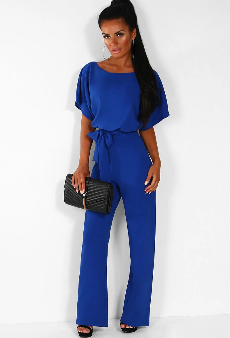 Langer Damenoverall mit eleganter verstellbarer Taille - Elvira