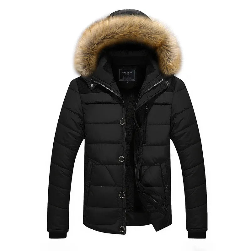 Steppjacke im urbanen Stil mit Kunstfellkapuze und Stehkragen - Aldren