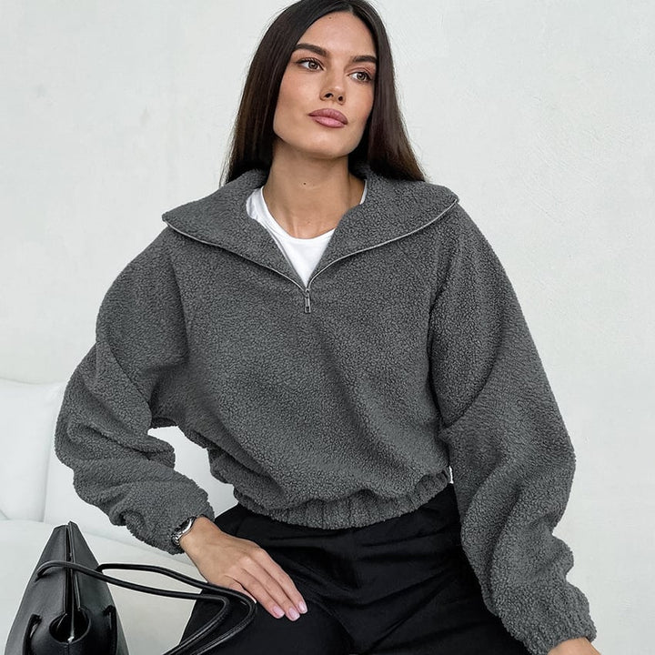 Plüsch-Strukturjacke für Frauen - Ervaya