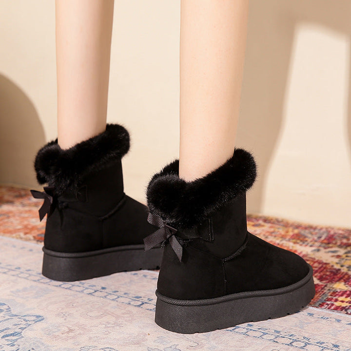 Damen-Winterstiefelette mit Schleife und Thermofutter - Bianka