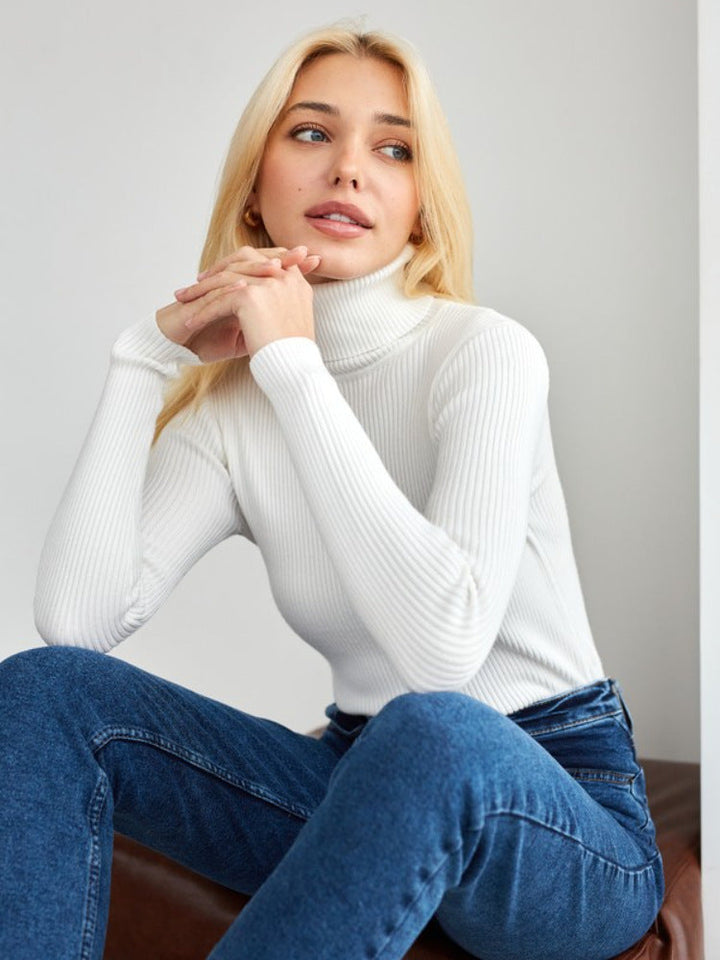 Langärmeliger Rollkragenpullover für Damen – Inga
