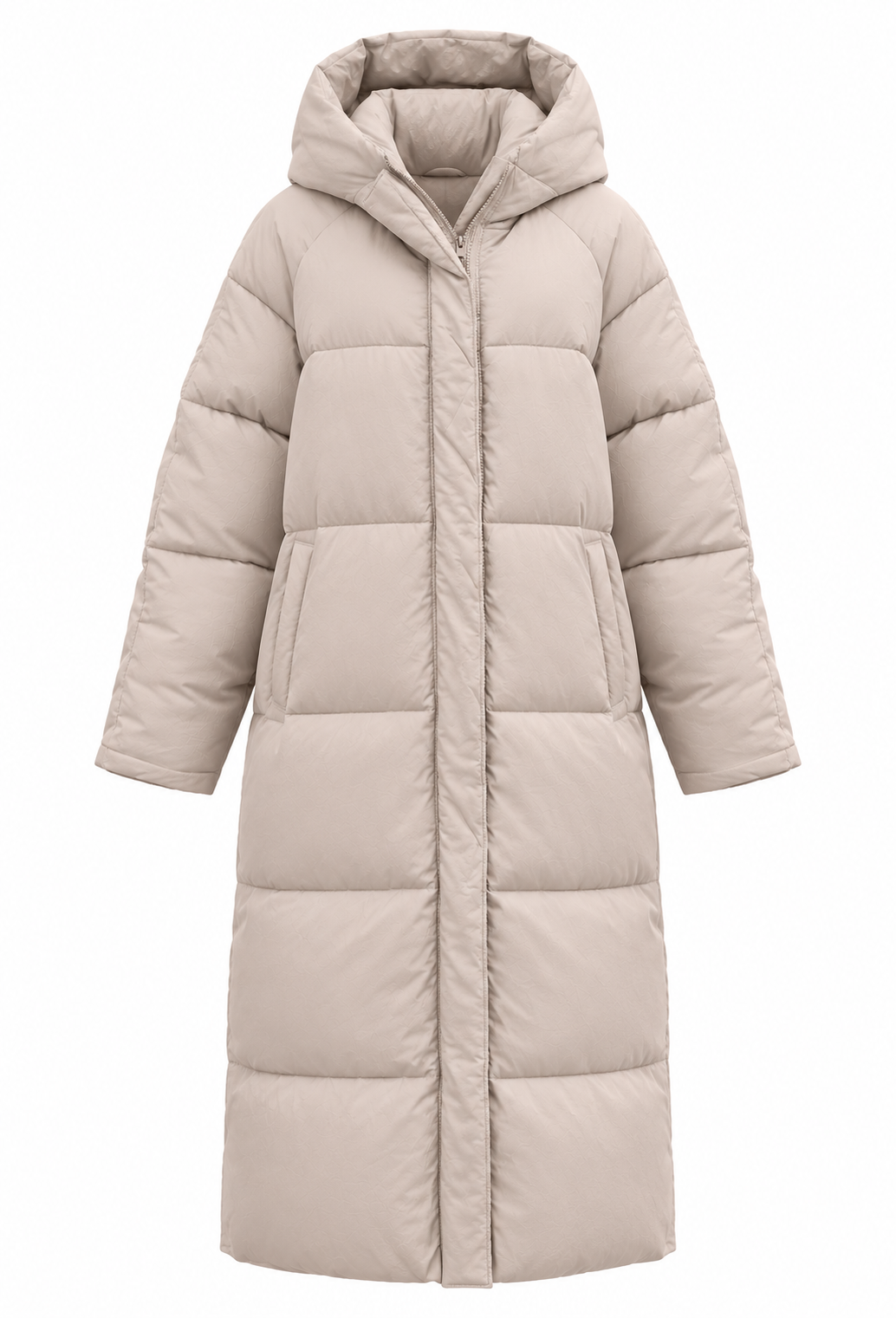 Damen langer Steppmantel mit Kapuze im Oversize-Schnitt für den Winter - Odette