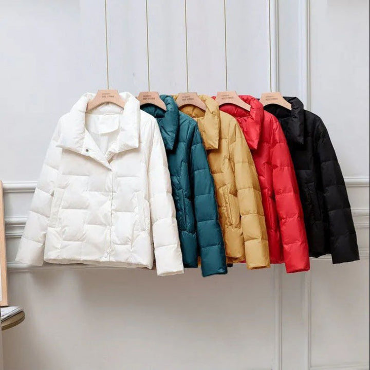 Kurze Damen-Steppjacke mit hohem Kragen - Valery