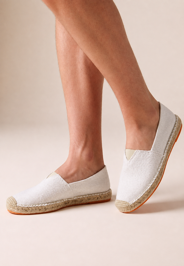 Herren-Espadrilles zum Hineinschlüpfen mit geflochtener Jute-Sohle – John