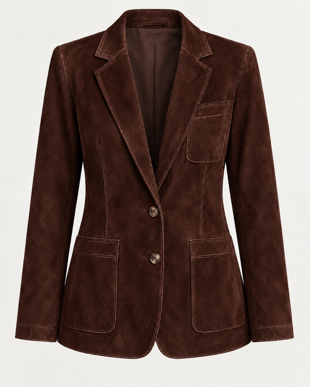 Blazer in Wildlederoptik mit Revers und aufgesetzten Taschen – Zélie