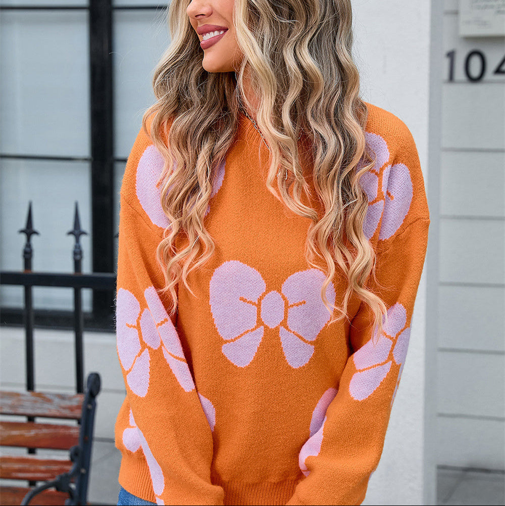 Damenpullover mit Schleifenprint - Freja