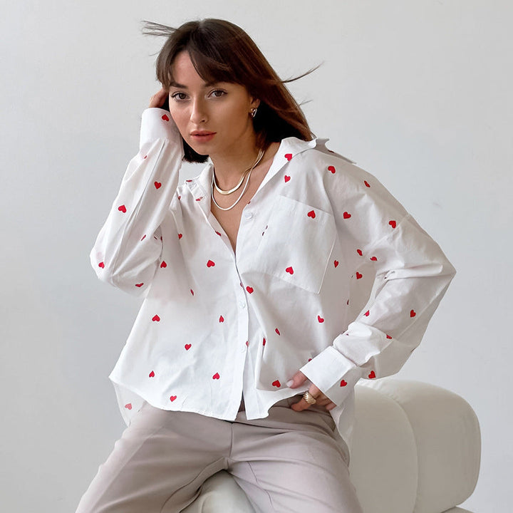 Damenbluse mit Herzmotiv - Kaiahn