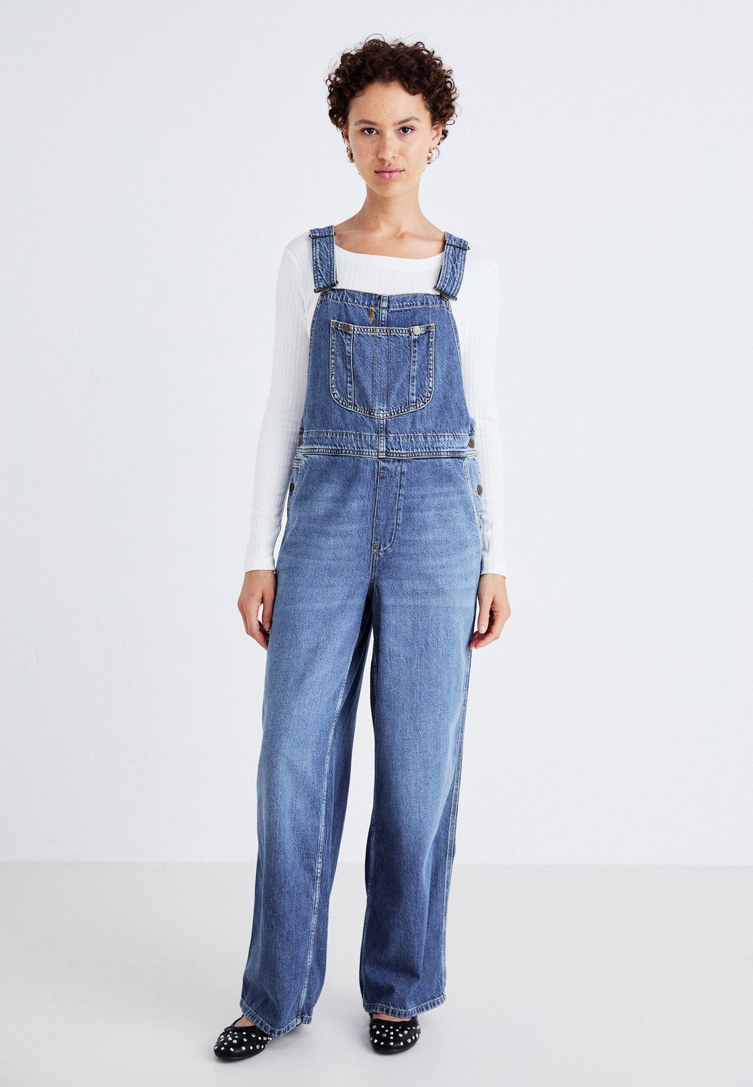Damen-Jumpsuit aus Denim mit weitem geradem Schnitt - Shirley