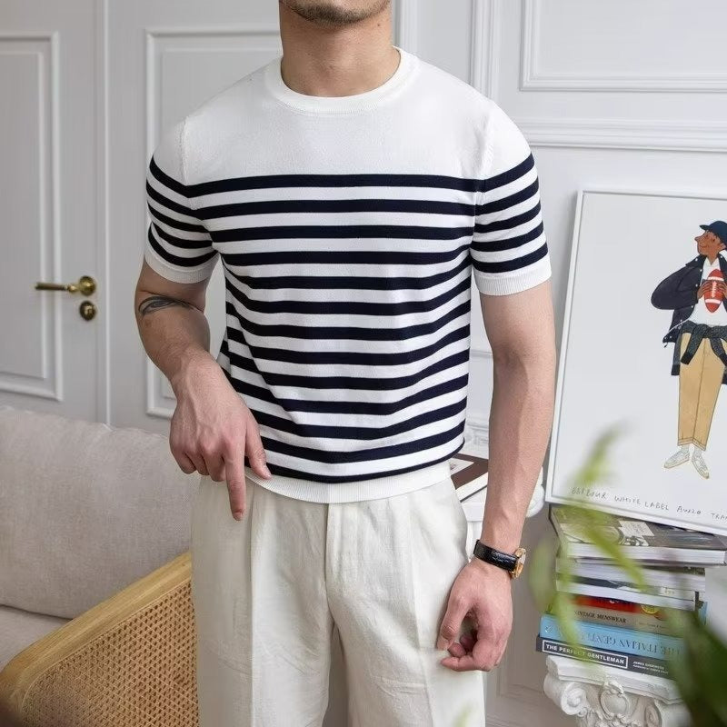 Gestreiftes Herren-T-Shirt im klassischen Stil - Mateo