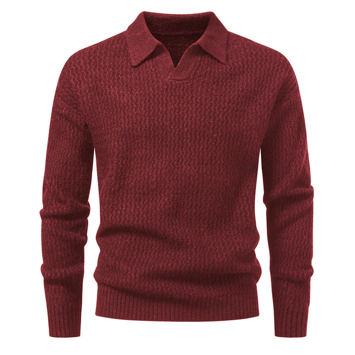 Herren-Jacquard-Strickpullover mit breitem Kragen - Raptor