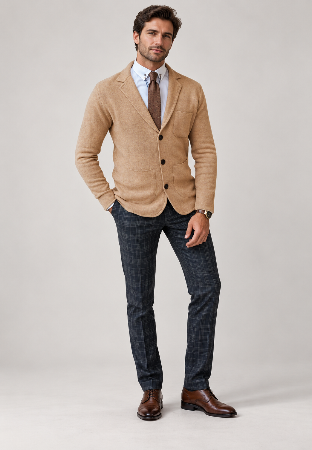 Herren-Strickblazer mit Revers und drei Knöpfen - Sverre