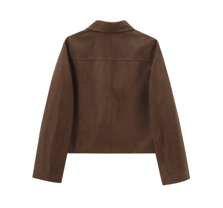 Blazer in Wildlederoptik für Damen mit Knöpfen – Sarah