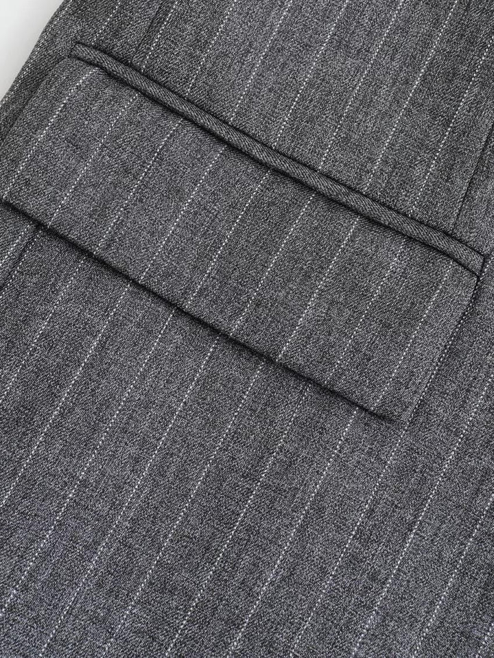 Grauer Oversize-Blazer für Damen mit zwei Knöpfen – Jana