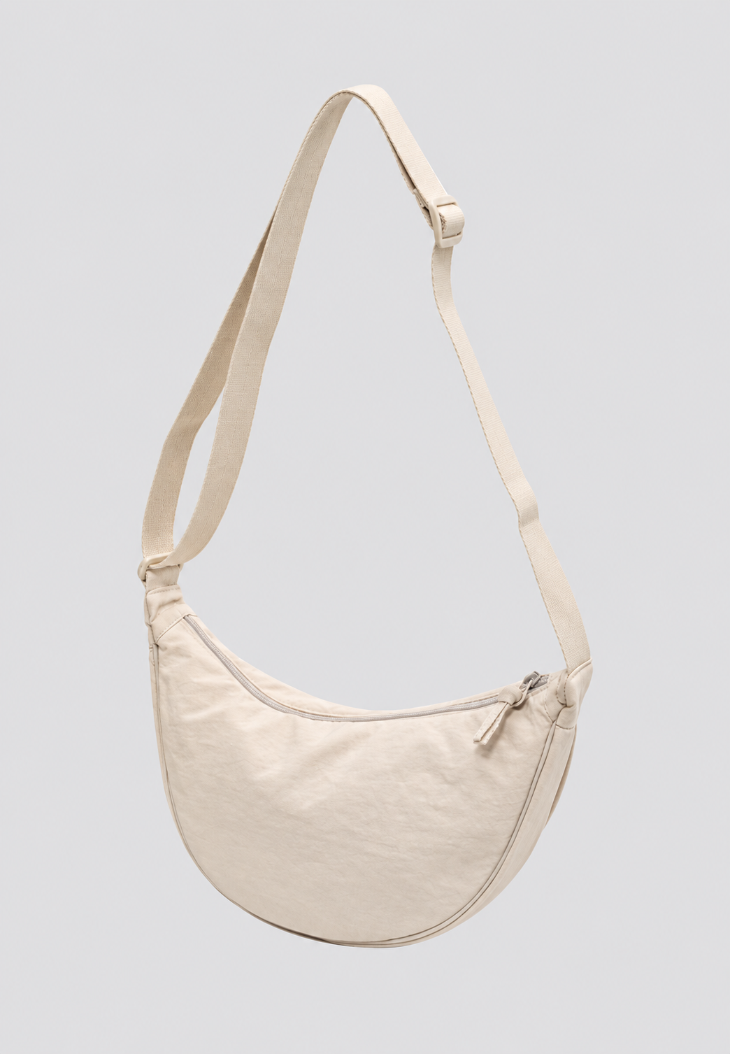 Nylon-Umhängetasche für Damen in Halbmondform mit verstellbarem Riemen – Camille