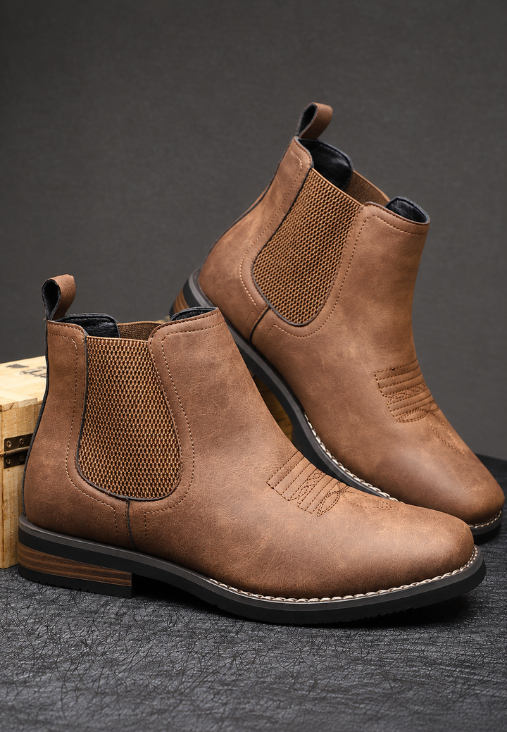 Herren Stiefeletten in Lederoptik mit seitlichen Gummizügen - Eirik