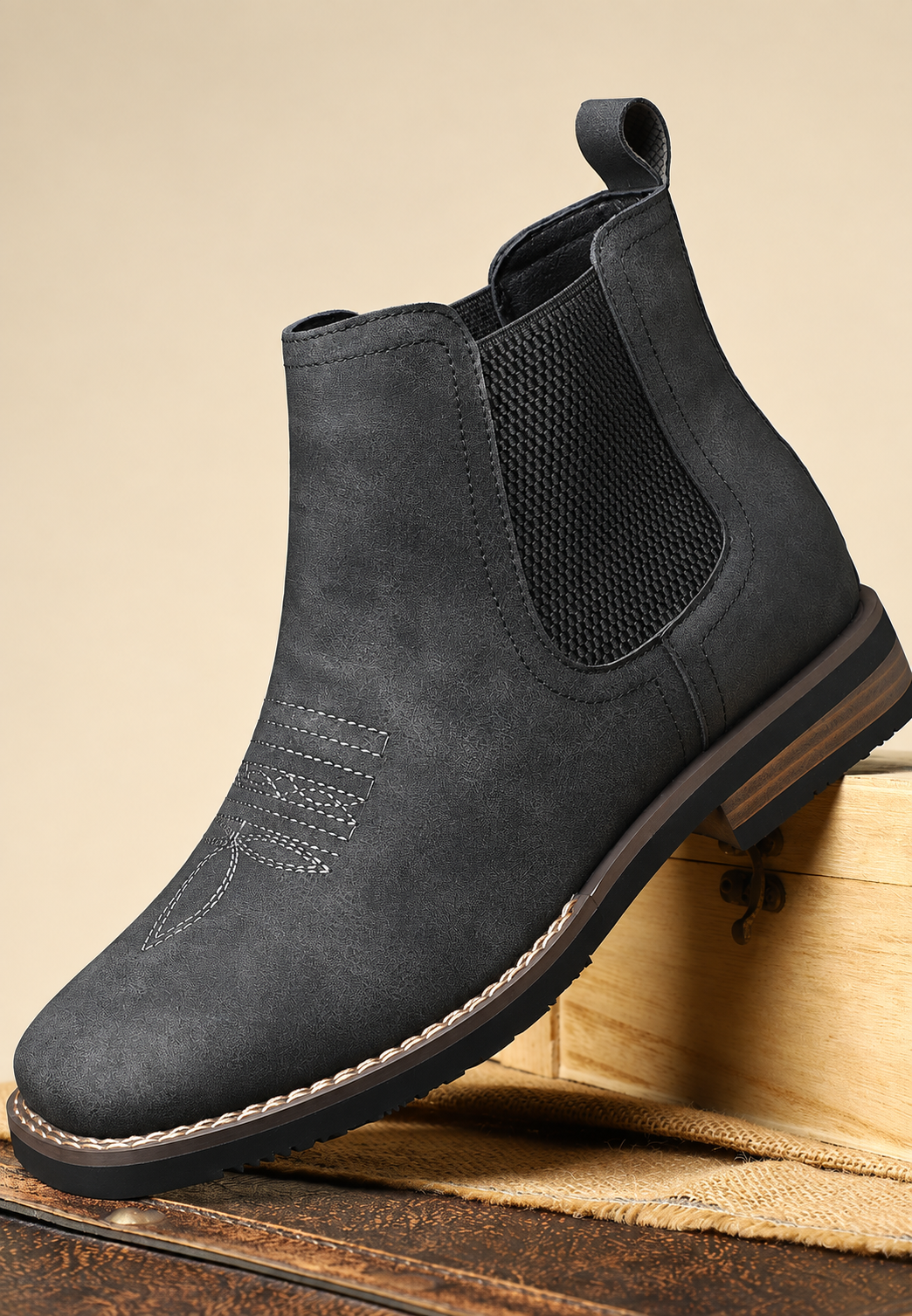 Herren Stiefeletten in Lederoptik mit seitlichen Gummizügen - Eirik