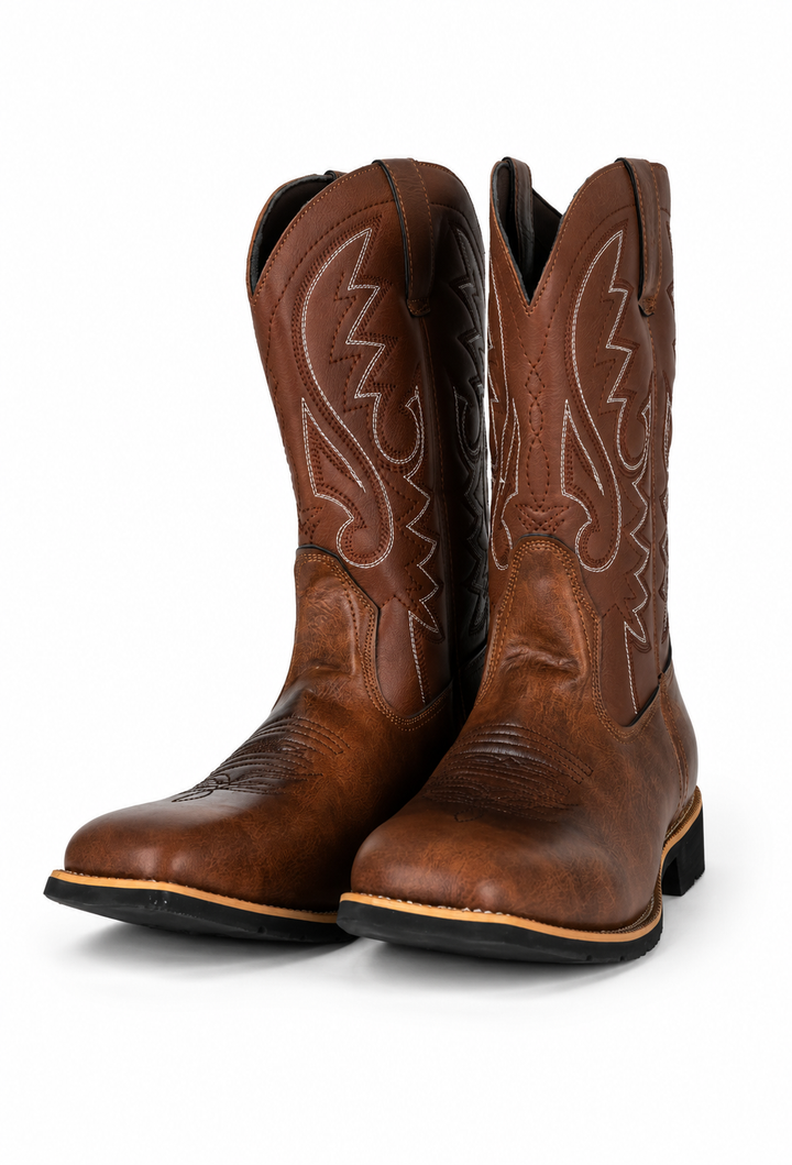 Cowboystiefel für Herren aus Kunstleder mit Stickereien – Hagen