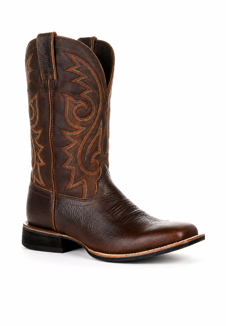 Cowboystiefel für Herren aus Kunstleder mit Stickereien – Hagen
