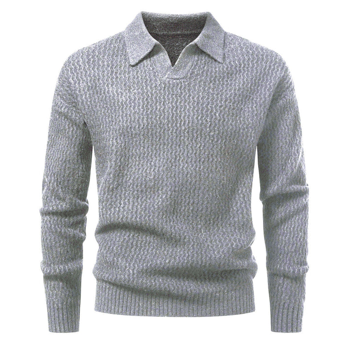 Herren-Jacquard-Strickpullover mit breitem Kragen - Raptor