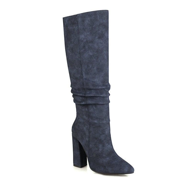 Hohe Damenstiefel mit klobigem Absatz - Torhild