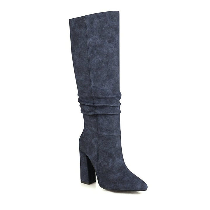 Hohe Damenstiefel mit klobigem Absatz - Torhild