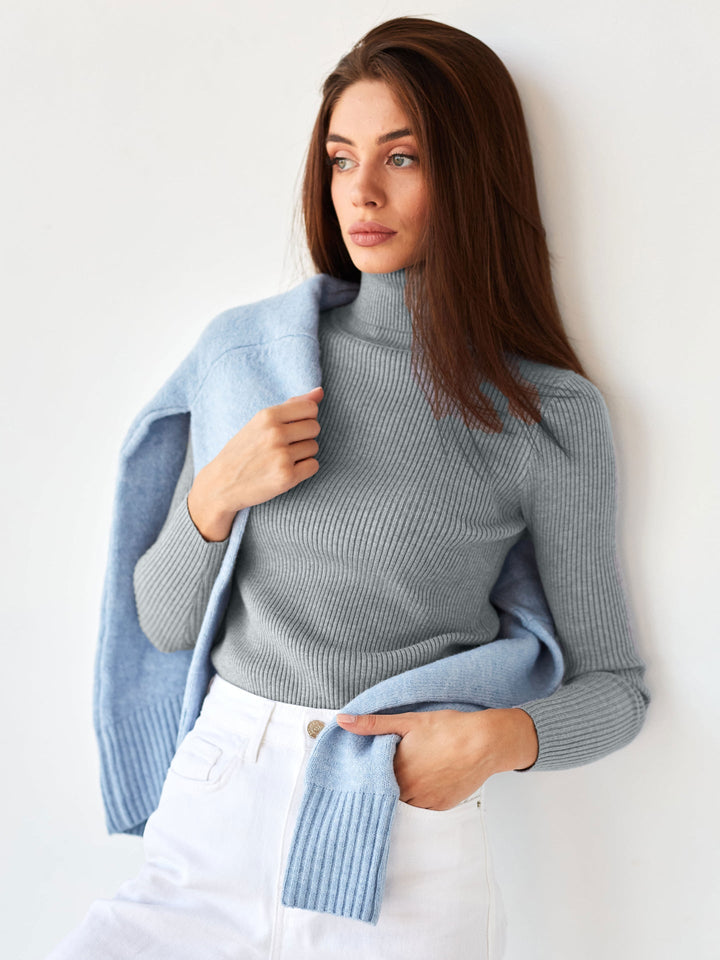 Langärmeliger Rollkragenpullover für Damen – Inga