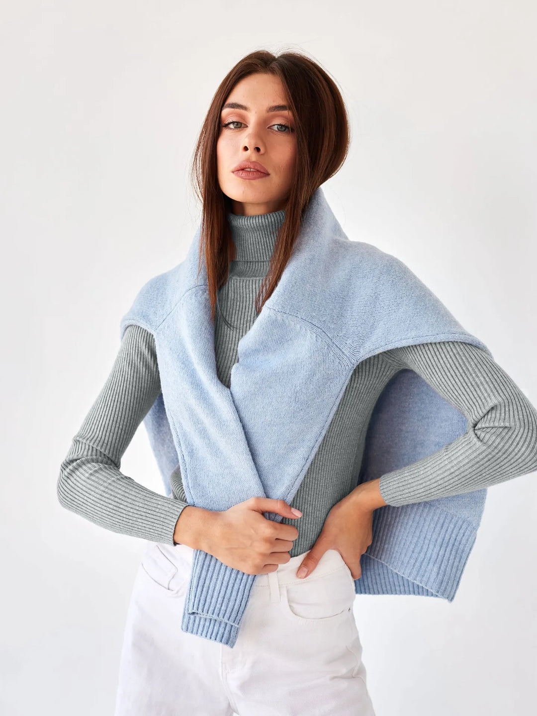 Figurbetonter Damen-Rollkragenpullover aus Rippstrick - Nélida