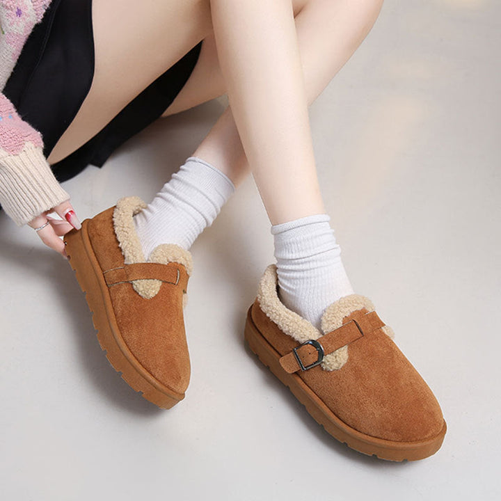 Damen-Winterclogs aus Wildleder mit verstellbarer Schnalle - Linnea