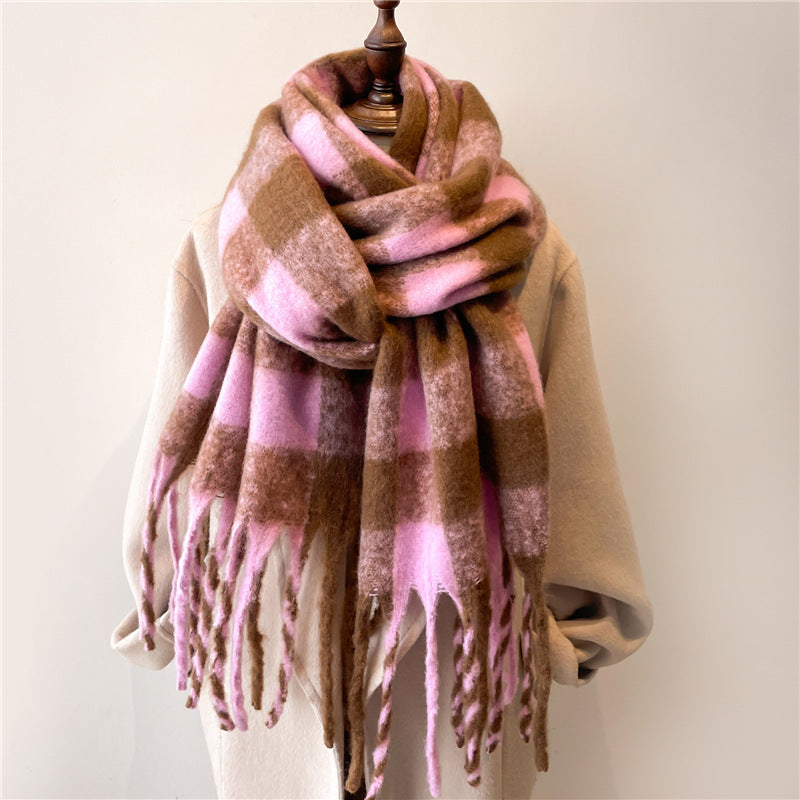 Weicher, gestrickter Unisex-Schal mit Karo-Effekt - Lioren