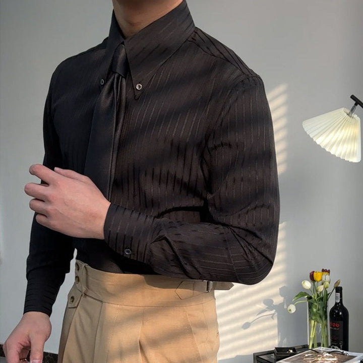Langärmliges Hemd mit Streifenmuster – Matteo