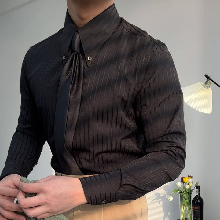 Langärmliges Hemd mit Streifenmuster – Matteo