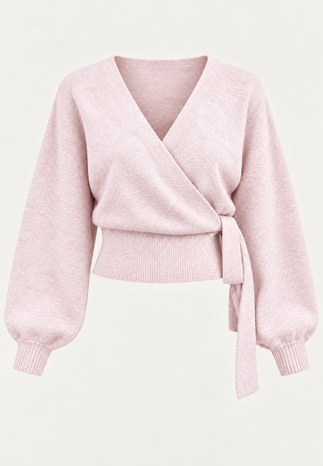 Damen-Wickelcardigan aus Strick mit V-Ausschnitt und seitlichem Bindeband - Zelinde