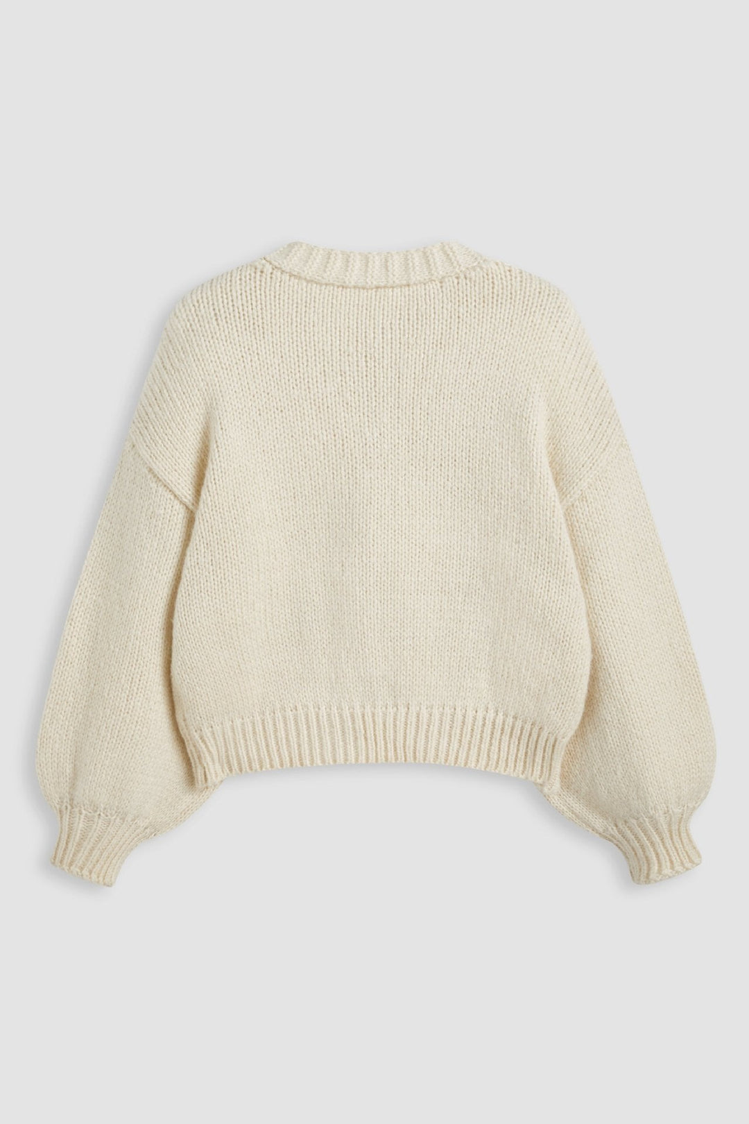 Lockerer Strickcardigan mit V-Ausschnitt und Kirschapplikationen – Frieda