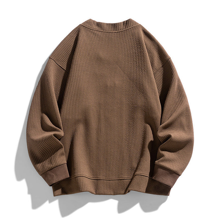 Herren-Strickjacke mit Strukturmuster, Reißverschluss und Taschen – Ciro