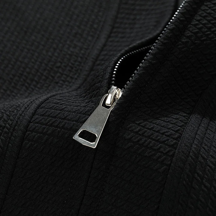 Herren-Strickjacke mit Strukturmuster, Reißverschluss und Taschen – Ciro