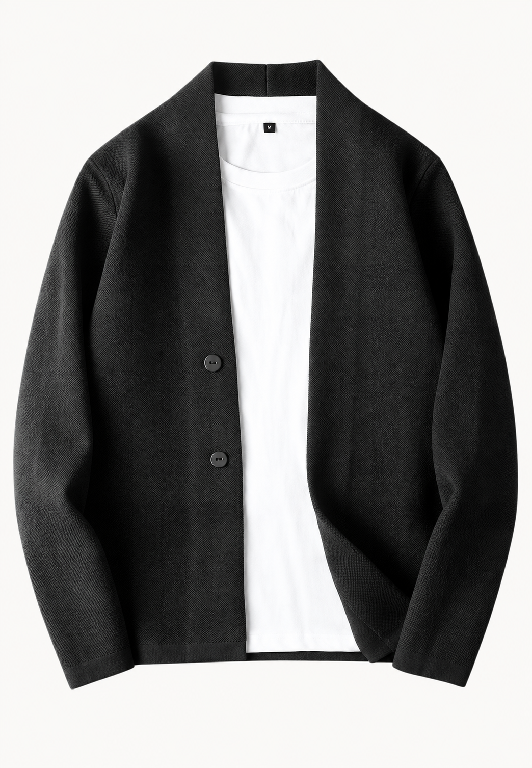 Elegante Strickjacke mit Knöpfen und Schalkragen – Salvatore