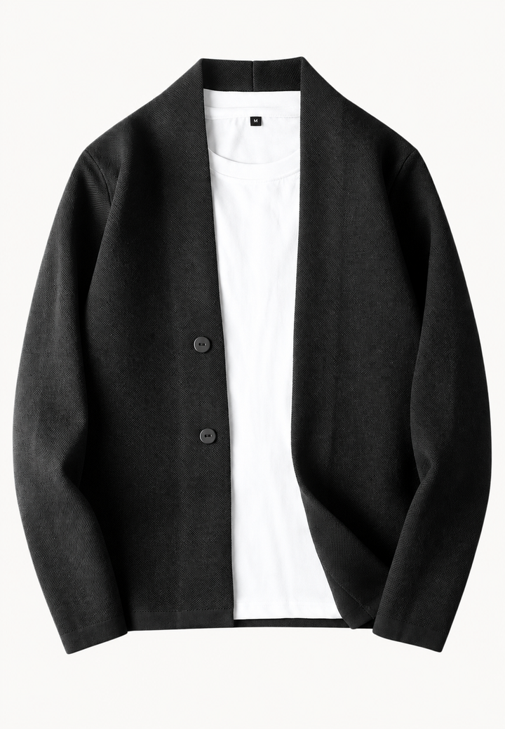 Elegante Strickjacke mit Knöpfen und Schalkragen – Salvatore