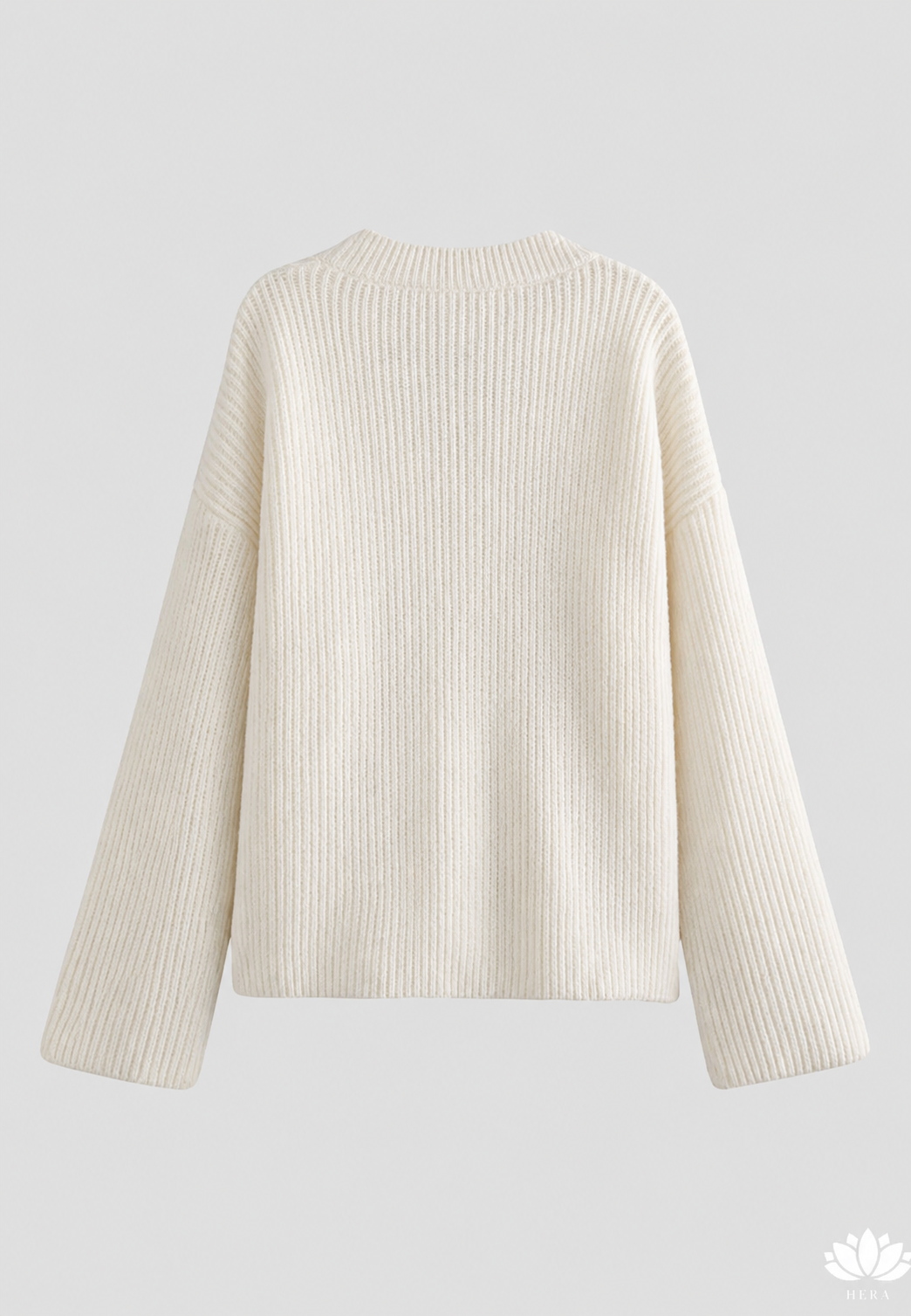 Oversize-Strickjacke für Damen, grob gestrickt, V-Ausschnitt, Knöpfe – Eilika